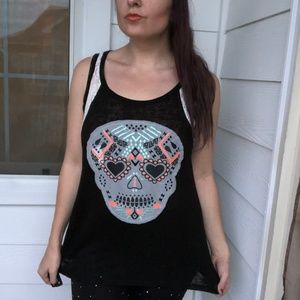 No Boundaries Day of the Dead Sugar Skull Tank Top